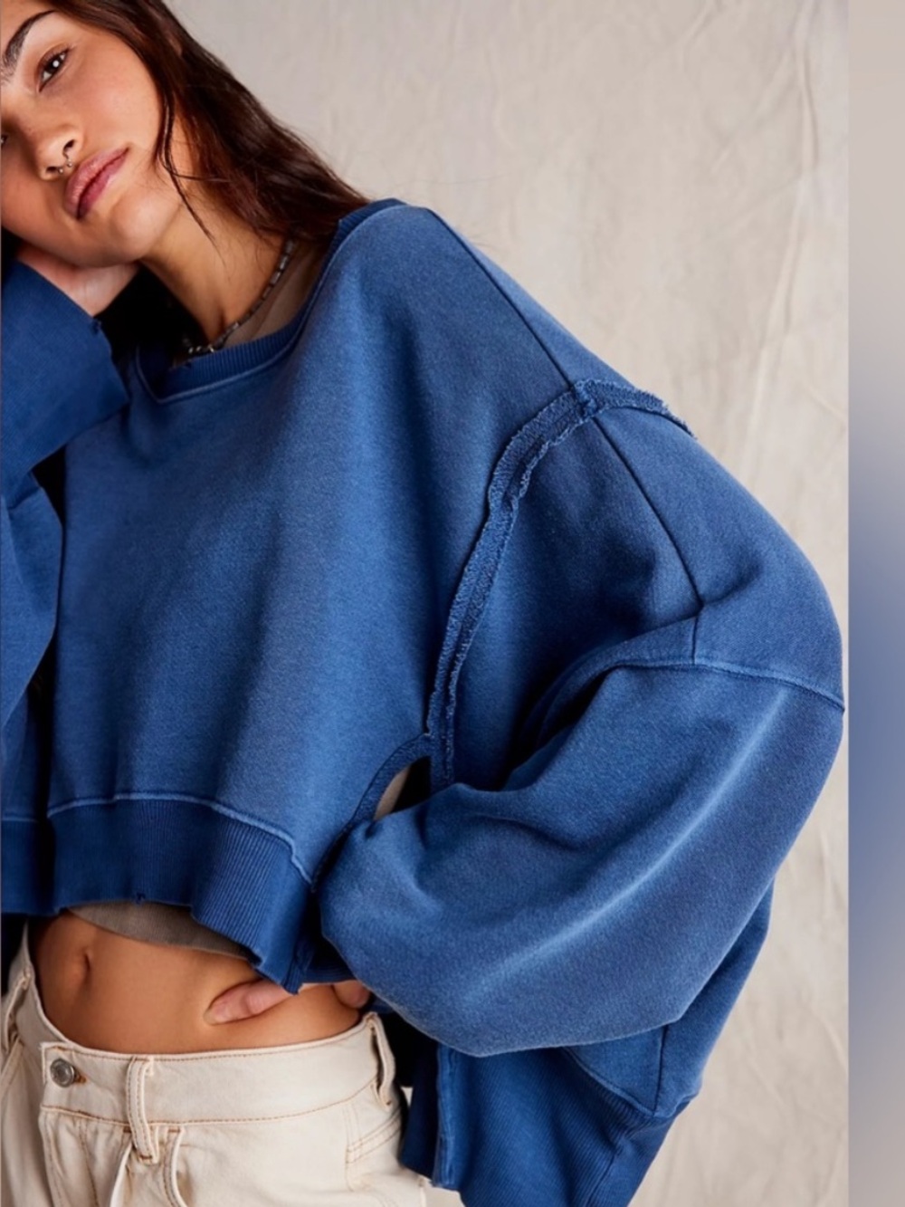 Free People Cropped Camden Sweatshirt
